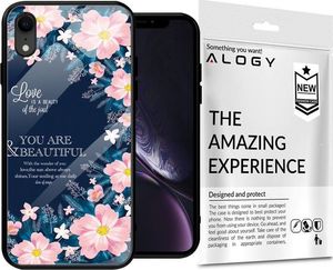Alogy Etui Alogy Glass Armor Case do Apple iPhone XR kwiaty + Szkło uniwersalny 7