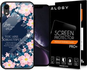 Alogy Etui Alogy Glass Armor Case do Apple iPhone XR kwiaty + Szkło uniwersalny 8