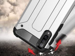 Alogy Etui Alogy Hard Armor do Samsung Galaxy A30S/A50/A50S Srebrne + Szkło uniwersalny 3