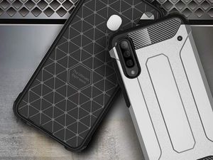 Alogy Etui Alogy Hard Armor do Samsung Galaxy A30S/A50/A50S Srebrne + Szkło uniwersalny 4