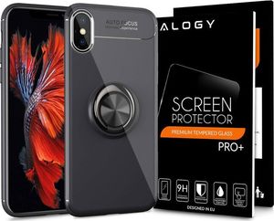Alogy Etui Alogy Ring Holder Armor Apple iPhone XS Max + Szkło 9H uniwersalny 9