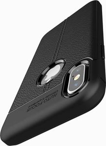 Alogy Etui pancerne Alogy leather case - Apple iPhone X Xs czarne + Szkło uniwersalny 2