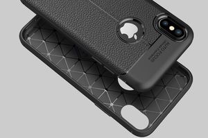 Alogy Etui pancerne Alogy leather case - Apple iPhone X Xs czarne + Szkło uniwersalny 6