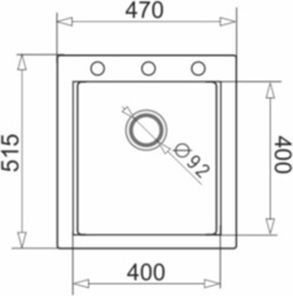 Zlewozmywak Pyramis  Siros 47x51.5cm 1B czarny (193813) 2