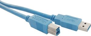 Kabel USB Qoltec USB-A - USB-B 1 m Niebieski (5901878523088) 1