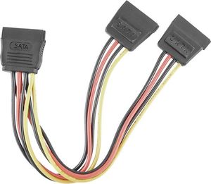 Qoltec SATA 15-pin - SATA 15-pin x2, 0.2m, Wielokolorowy (5901878523132) 2
