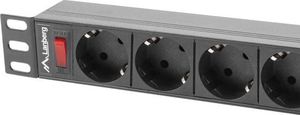 Lanberg Listwa zasilająca PDU 19" 1U 9x Schuko 3m (PDU-09F-0300-BK) 2
