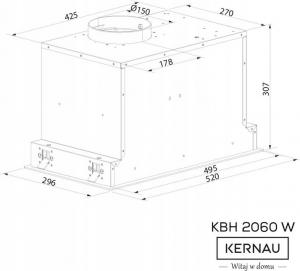 Okap Kernau KBH 2060 W Glass 2