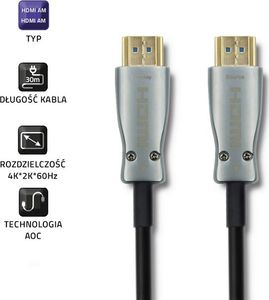 Kabel Qoltec HDMI - HDMI 30m srebrny (5901878504742) 3