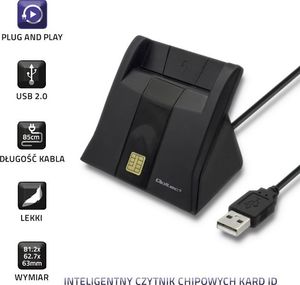 Qoltec Inteligentny czytnik chipowych kart ID 3