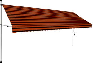 vidaXL Ręcznie zwijana markiza, 400 cm, pomarańczowo-brązowa 1