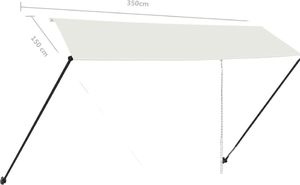 vidaXL Markiza zwijana z LED, 350 x 150 cm, kremowa 8