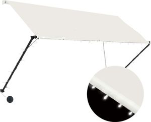 vidaXL Markiza zwijana z LED, 250 x 150 cm, kremowa 1