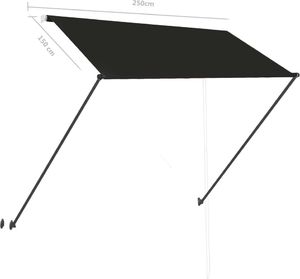 vidaXL Markiza zwijana z LED, 250 x 150 cm, antracytowa 8