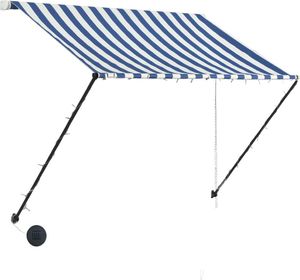 vidaXL Markiza zwijana z LED, 150 x 150 cm, niebiesko-biała 3