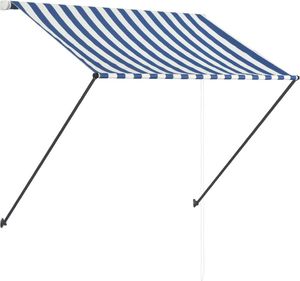 vidaXL Markiza zwijana z LED, 150 x 150 cm, niebiesko-biała 4