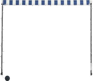 vidaXL Markiza zwijana z LED, 150 x 150 cm, niebiesko-biała 6