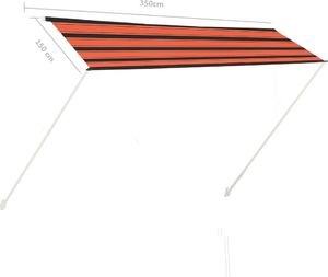 vidaXL Zwijana markiza, 350x150 cm, pomarańczowo-brązowa 6