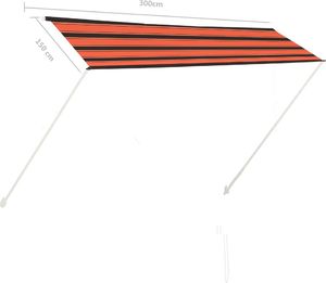 vidaXL Zwijana markiza, 300x150 cm, pomarańczowo-brązowa 6