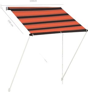 vidaXL Zwijana markiza, 150x150 cm, pomarańczowo-brązowa 6