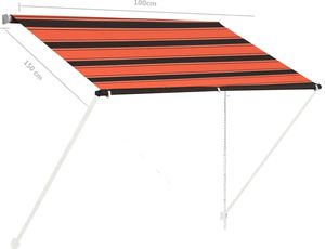 vidaXL Zwijana markiza, 100x150 cm, pomarańczowo-brązowa 6