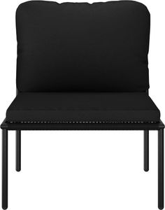 vidaXL 3 częściowy zestaw wypoczynkowy do ogrodu, z poduszkami, PVC, czarny (48593) 8