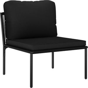 vidaXL 5 częściowy zestaw wypoczynkowy do ogrodu, z poduszkami, PVC, czarny (48590) 6