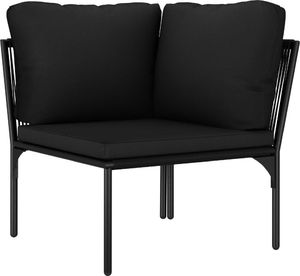 vidaXL 6 częściowy zestaw wypoczynkowy do ogrodu, z poduszkami, PVC, czarny (48588) 6