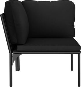 vidaXL 6 częściowy zestaw wypoczynkowy do ogrodu, z poduszkami, PVC, czarny (48588) 8