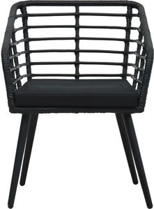 vidaXL 3 częściowy zestaw mebli bistro, rattan PE, czarny (48579) 5