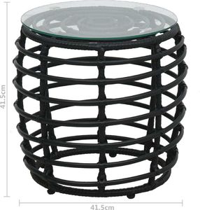 vidaXL 3 częściowy zestaw mebli bistro, rattan PE, czarny (48579) 7