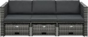 vidaXL 4 częściowy zestaw wypoczynkowy do ogrodu, poduszki, rattan PE, szary (48145) 2