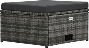 vidaXL 4 częściowy zestaw wypoczynkowy do ogrodu, poduszki, rattan PE, szary (48145) 6