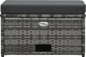 vidaXL 4 częściowy zestaw wypoczynkowy do ogrodu, poduszki, rattan PE, szary (48145) 7