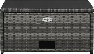 vidaXL 4 częściowy zestaw wypoczynkowy do ogrodu, poduszki, rattan PE, szary (48145) 8