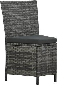 vidaXL 7 częściowy zestaw mebli ogrodowych z poduszkami, rattan PE, szary (48144) 8