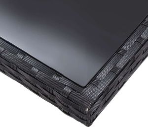 vidaXL 5 częściowy zestaw mebli ogrodowych, rattan PE, czarny (46402) 5