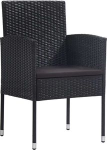 vidaXL 5 częściowy zestaw mebli ogrodowych, rattan PE, czarny (46402) 6
