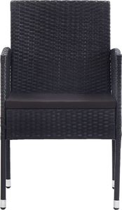 vidaXL 5 częściowy zestaw mebli ogrodowych, rattan PE, czarny (46402) 7