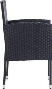 vidaXL 5 częściowy zestaw mebli ogrodowych, rattan PE, czarny (46402) 8