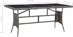 vidaXL 9 częściowy zestaw mebli ogrodowych z poduszkami, polirattan, szary (46401) 6