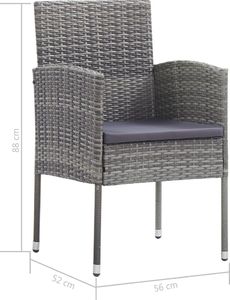 vidaXL 9 częściowy zestaw mebli ogrodowych z poduszkami, polirattan, szary (46401) 7