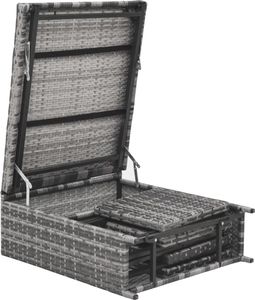 vidaXL 5 częściowy zestaw składanych mebli ogrodowych, rattan PE, szary (47442) 7