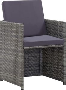 vidaXL 9 częściowy zestaw mebli do ogrodu z poduszkami, rattan PE, antracyt (46375) 2