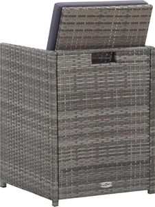 vidaXL 9 częściowy zestaw mebli do ogrodu z poduszkami, rattan PE, antracyt (46375) 5