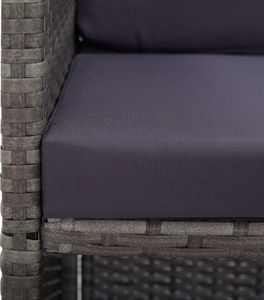 vidaXL 9 częściowy zestaw mebli do ogrodu z poduszkami, rattan PE, antracyt (46375) 6