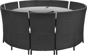 vidaXL 7 częściowy zestaw mebli ogrodowych z poduszkami, rattan PE, czarny (43098) 3