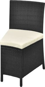 vidaXL 7 częściowy zestaw mebli ogrodowych z poduszkami, rattan PE, czarny (43098) 7