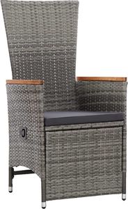 vidaXL 7 częściowy zestaw mebli ogrodowych z poduszkami, rattan PE, szary (46043) 8