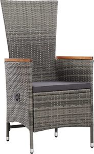 vidaXL 9 częściowy zestaw mebli ogrodowych z poduszkami, polirattan, szary (46041) 8